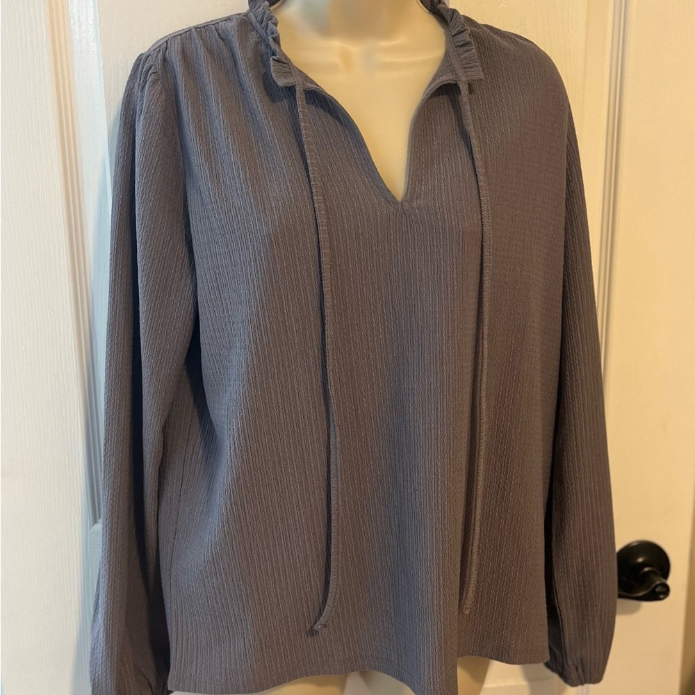 LOFT Women's Blouse in Slate Gray